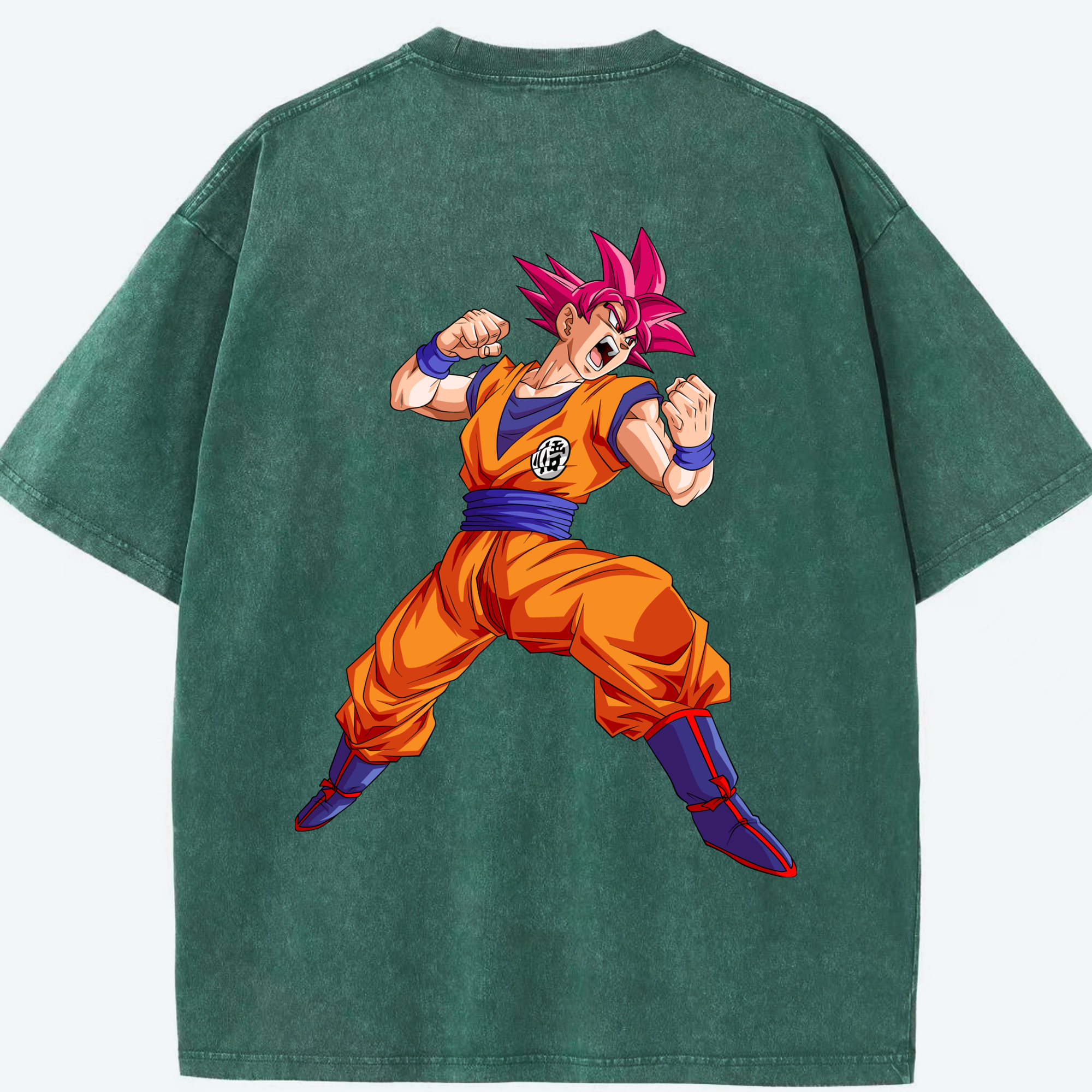 （画像用） ドラゴンボール 孫悟空（そん ごくう）Son Goku カカロット DRAGON BALL Kakarotto 綿100% ヴィンテージ風 半袖Tシャツ（背面プリント）